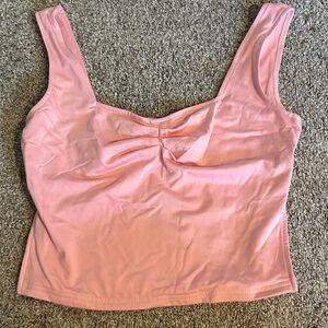 Pink Ruched Crop Top